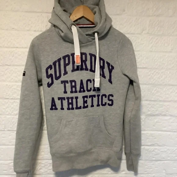 Superdry Tri League Hoodie - Size XS - Grey - Cotton - P2P 18โ - Picture 1 of 5